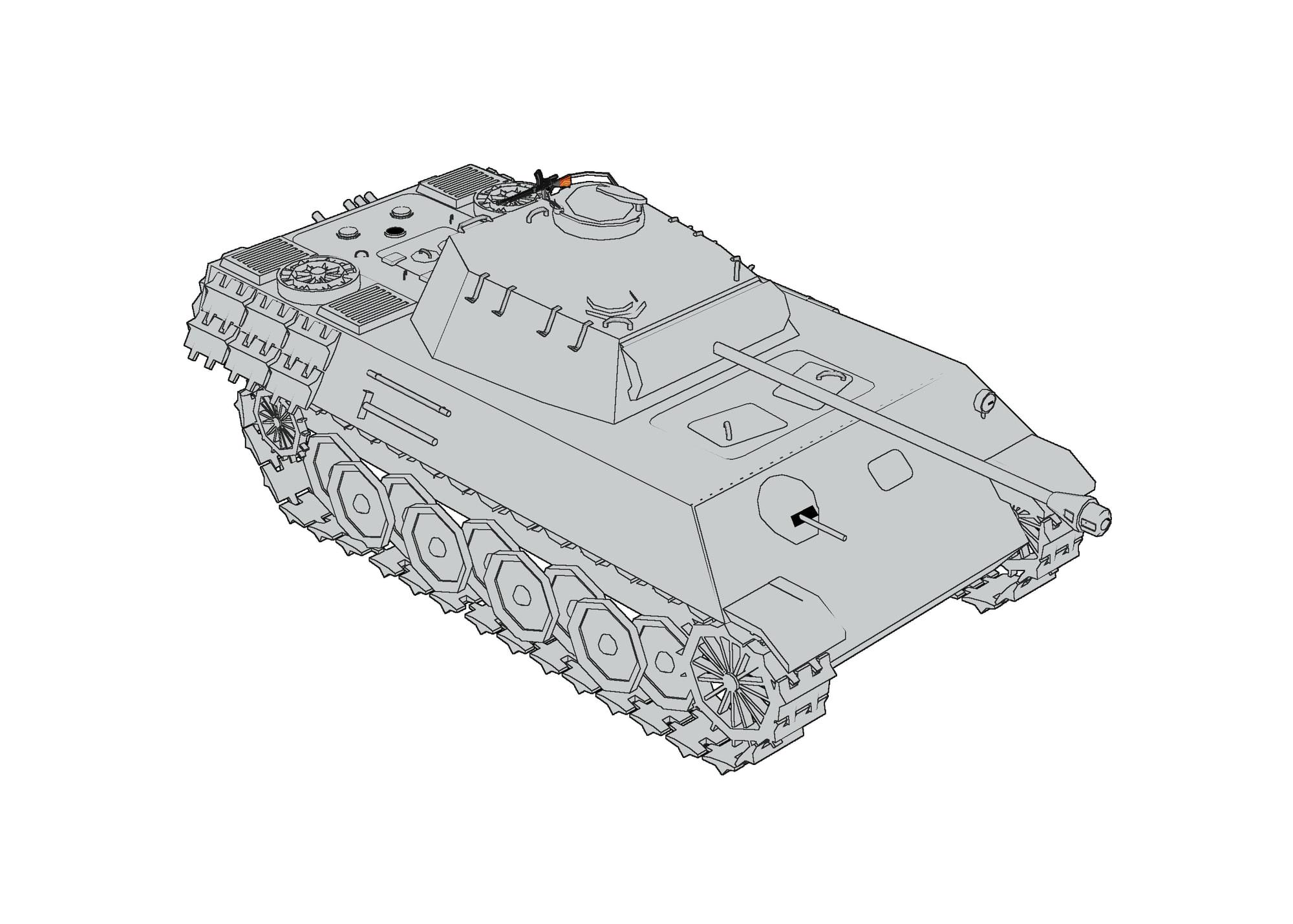 3Dで作ったのでいろんな角度の画像があります『著作権フリー素材 ドイツ パンター戦車』