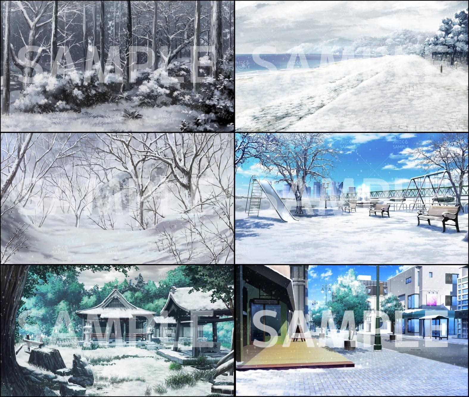 みにくる動く背景CG素材集『雪の日編』part01