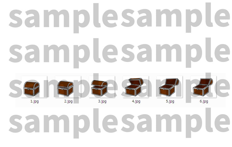 アニメーションにも使えるイラスト素材「宝箱」