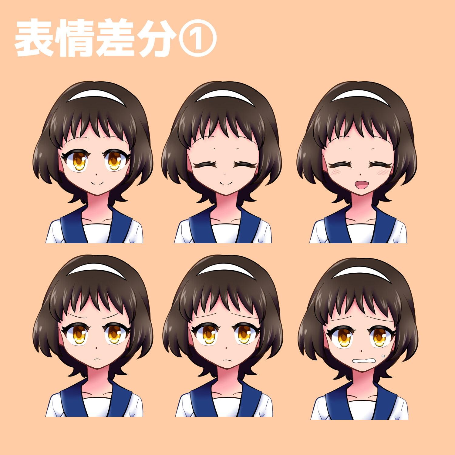 セーラー服女子の立ち絵素材