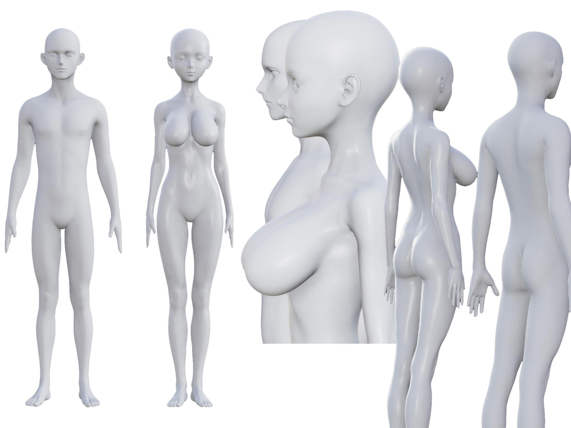 可動式3D男女モデル及び作画参考用の性交シーン23個