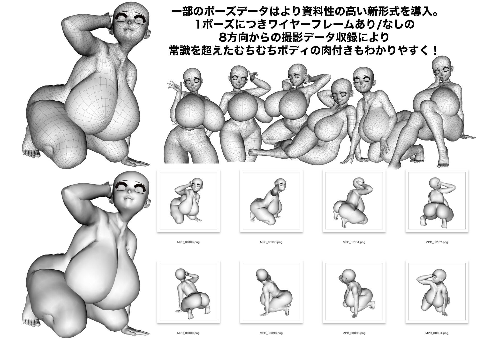 トレス可!超ムチムチ3Dポーズ集withイラスト集2