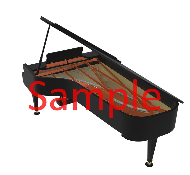 グランドピアノ マルチアングル 3Dイラスト素材