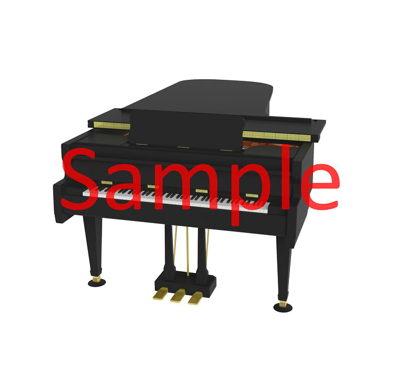 グランドピアノ マルチアングル 3Dイラスト素材