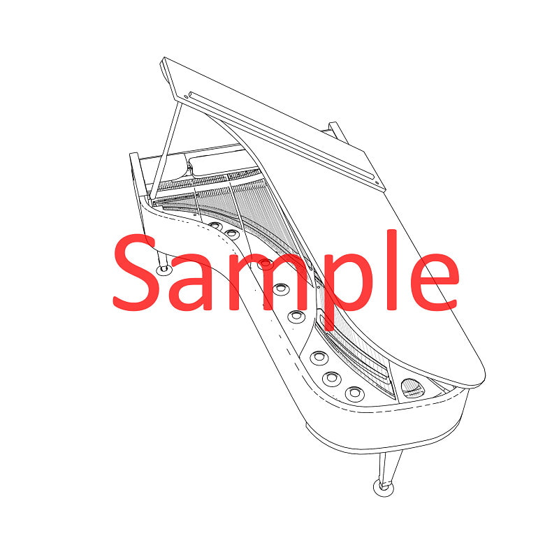 グランドピアノ マルチアングル 3Dイラスト素材