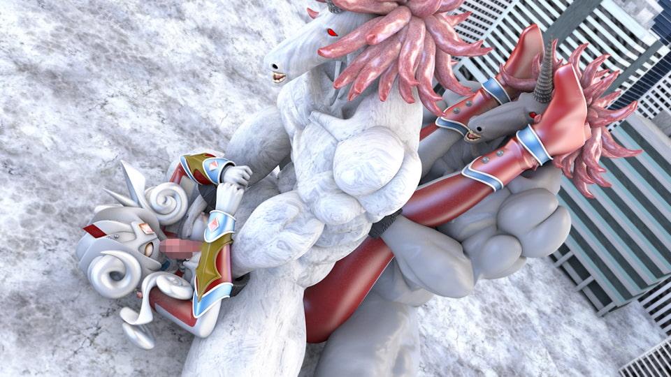 【ピストン速度3段階/ループアニメGIF】Wユニコーン星人の陵辱3P