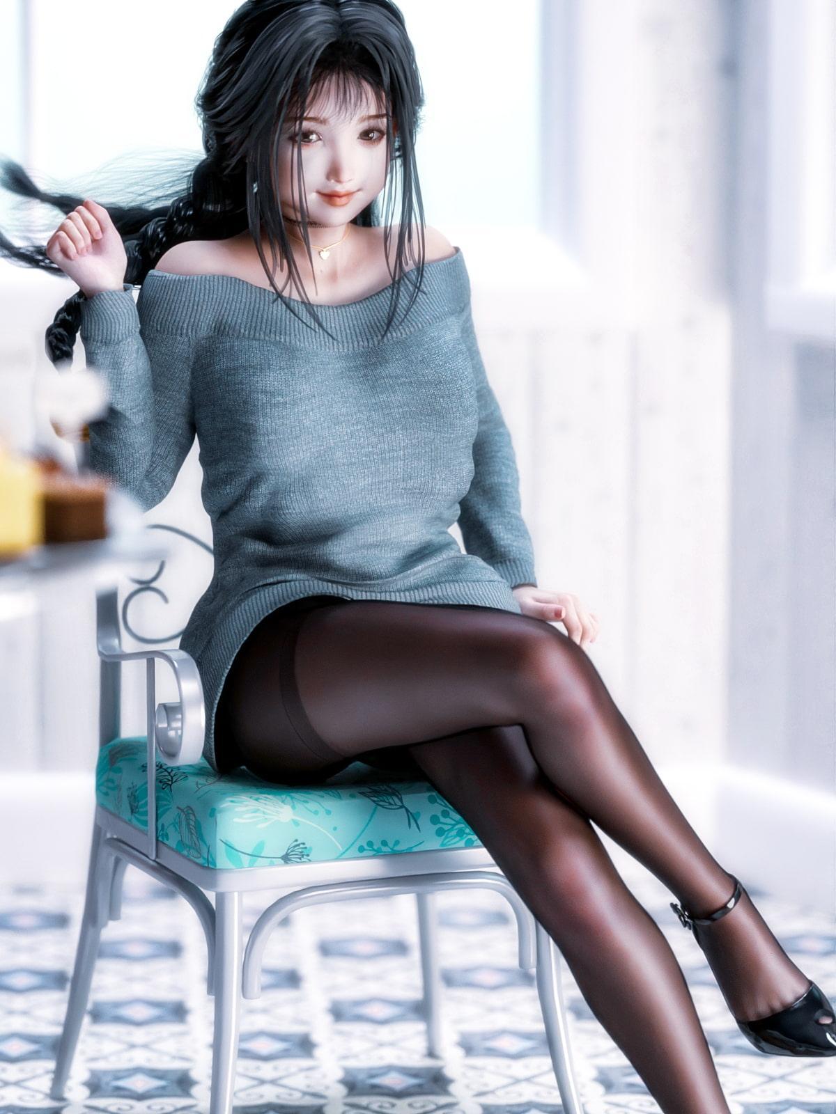 タイツ越しのパンツ8