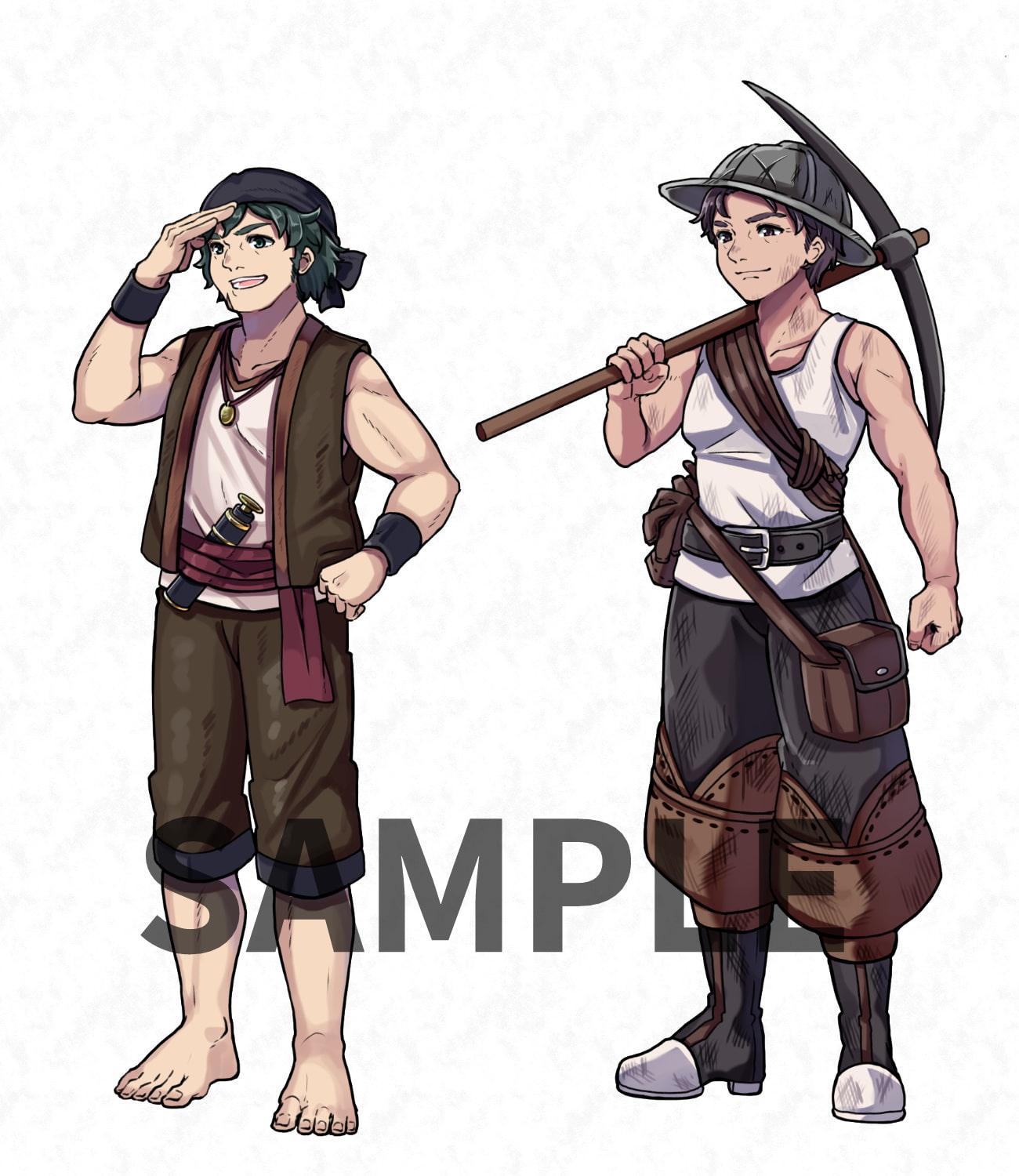 ファンタジーキャラクター 立ち絵素材 街の外