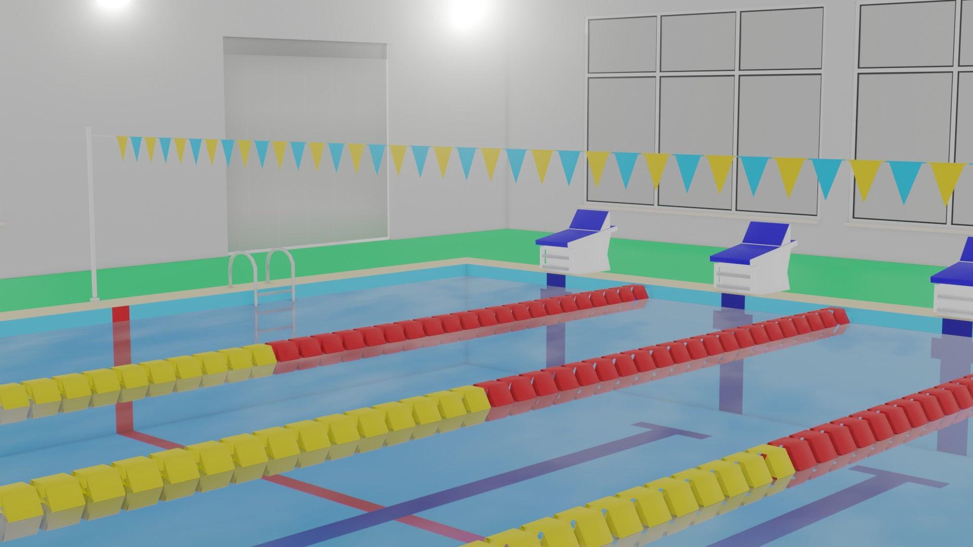 (3D)スイミングスクールプール