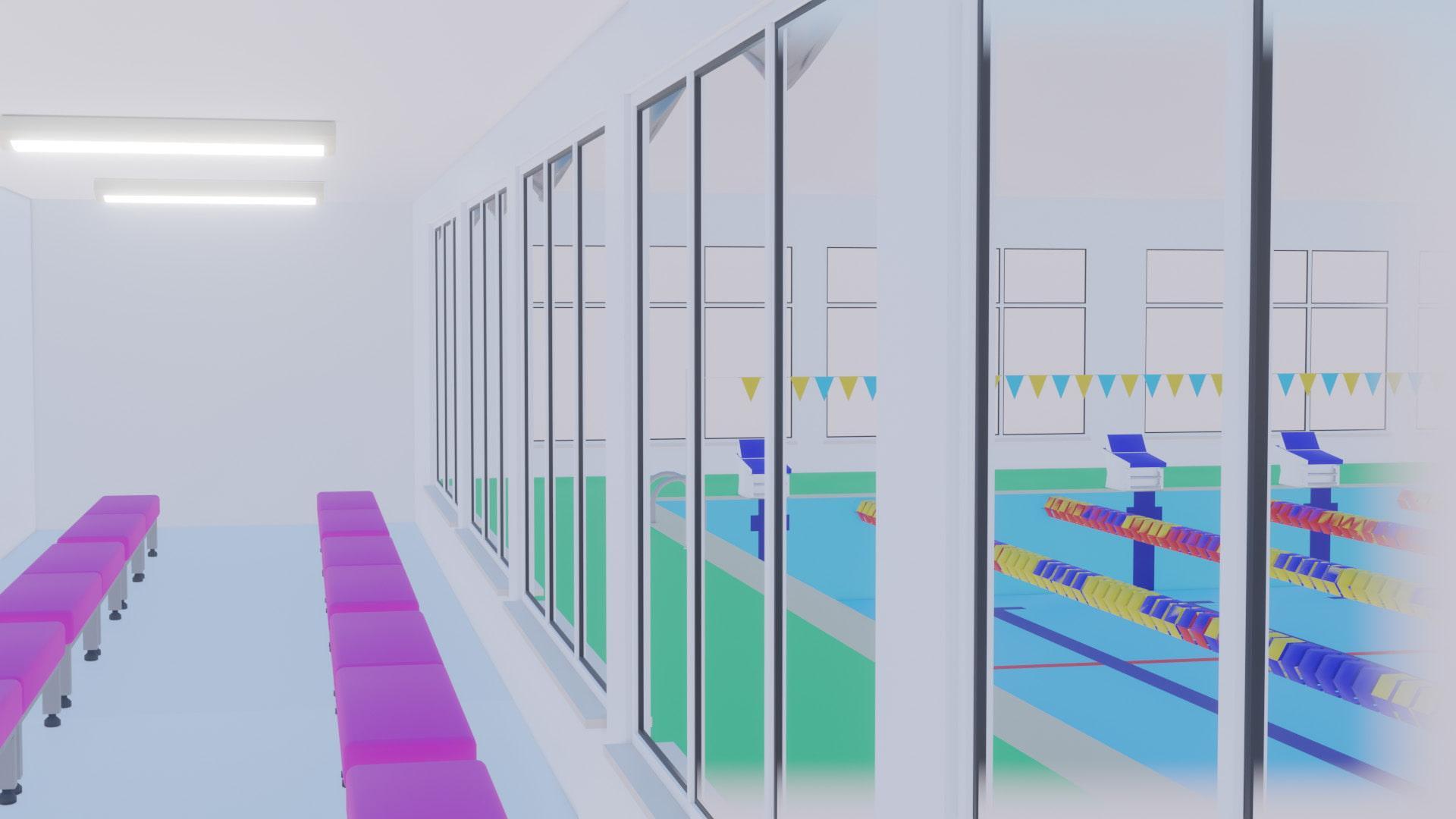 (3D)スイミングスクールプール