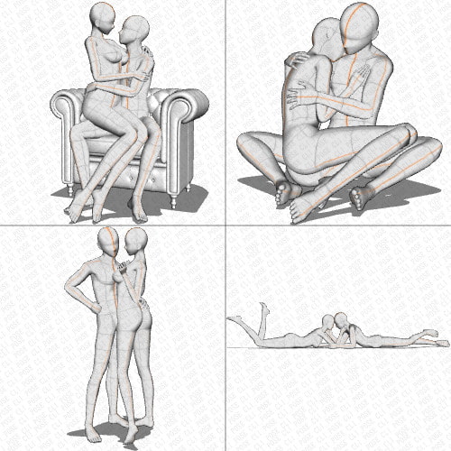 【ポーズ作画資料集063】同身長全身ポーズ12点