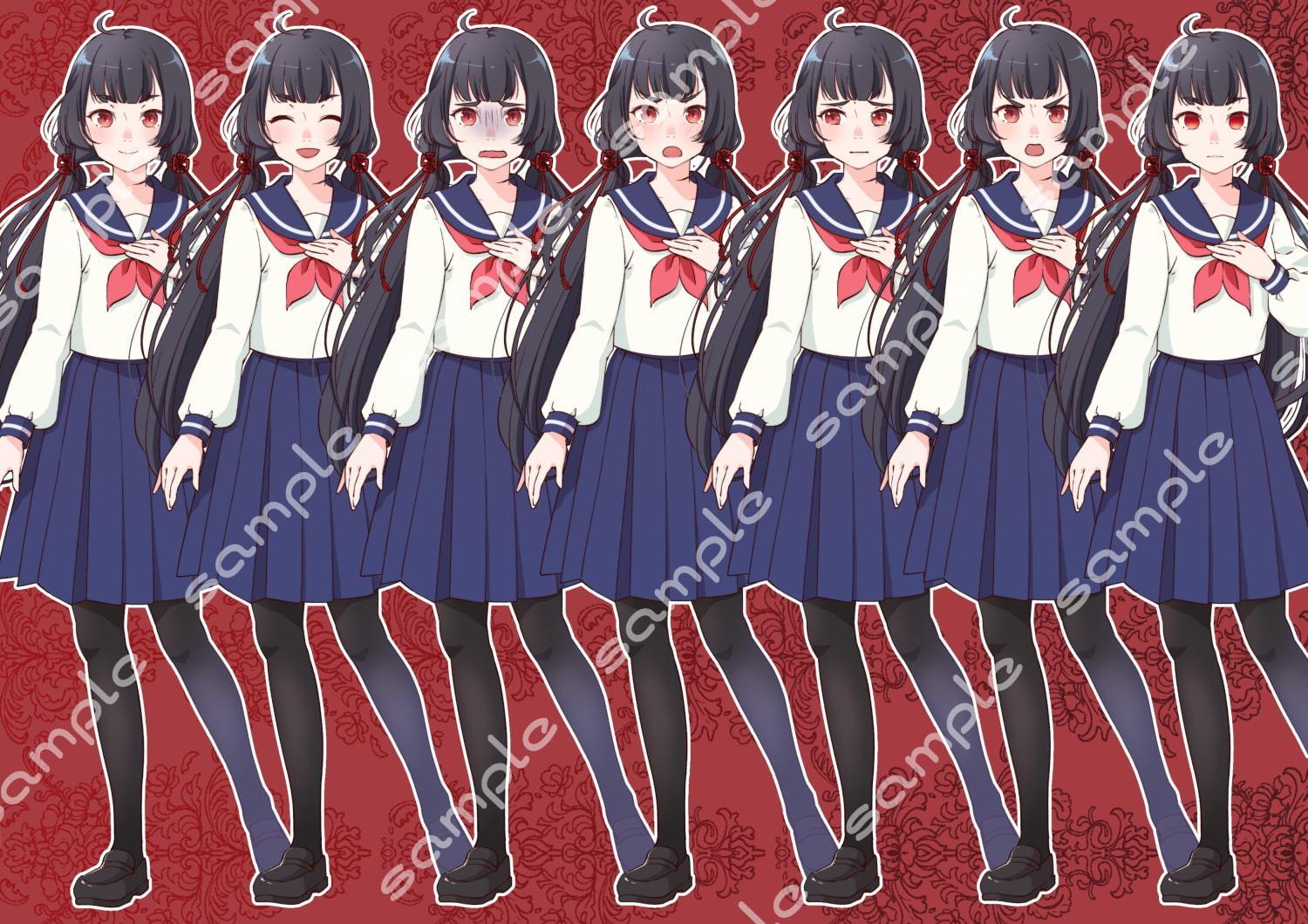 立ち絵素材_学園系キャラ8体セット(複数差分あり)