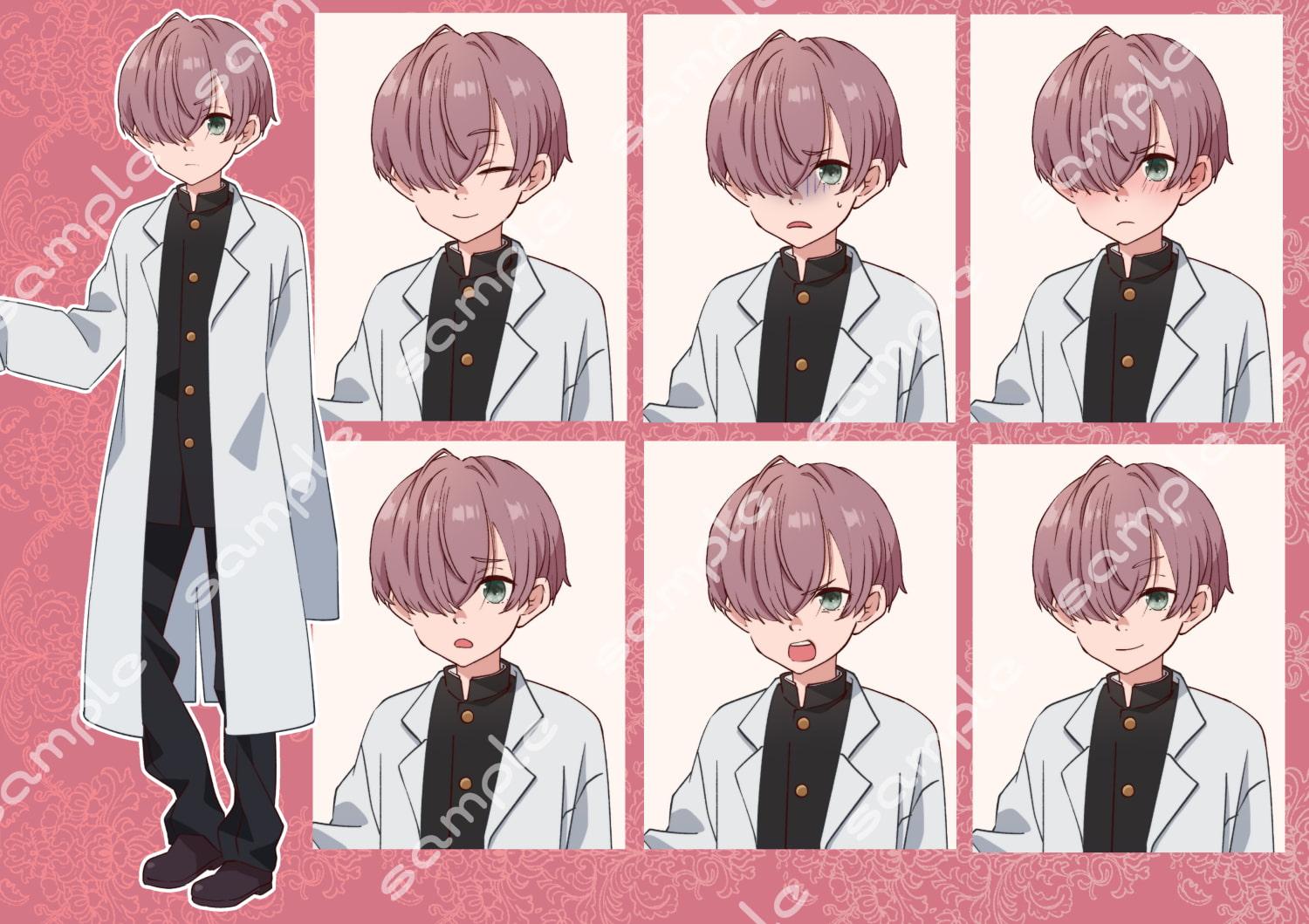 立ち絵素材_学園系キャラ8体セット(複数差分あり)