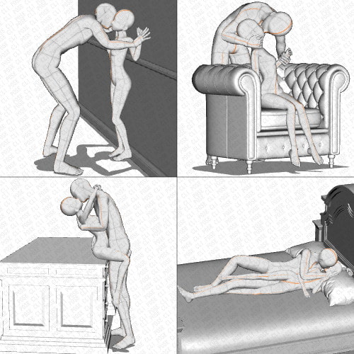 【ポーズ作画資料集065】身長差大全身ポーズ12点