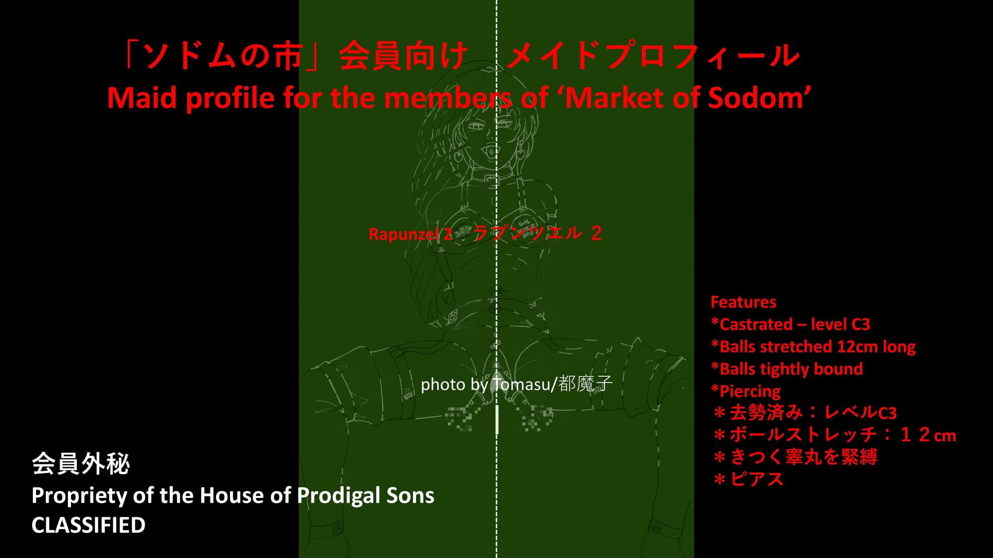 【日文/English】放蕩息子の館の秘密会員クラブ「ソドムの市」メイドプロファイル ラプンツエル