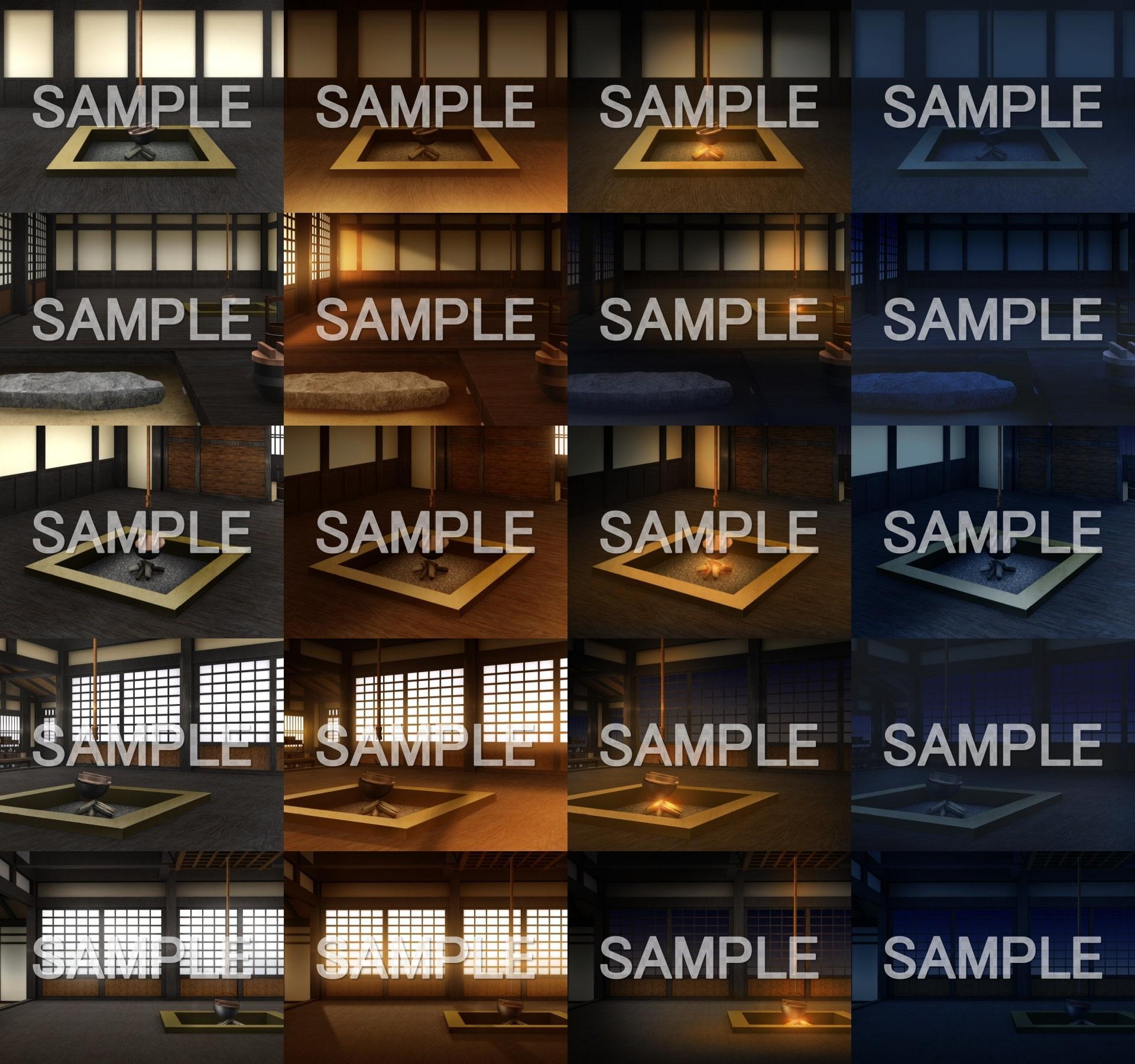 みにくる背景CG素材集『江戸編』part01(茶室・囲炉裏・台所)