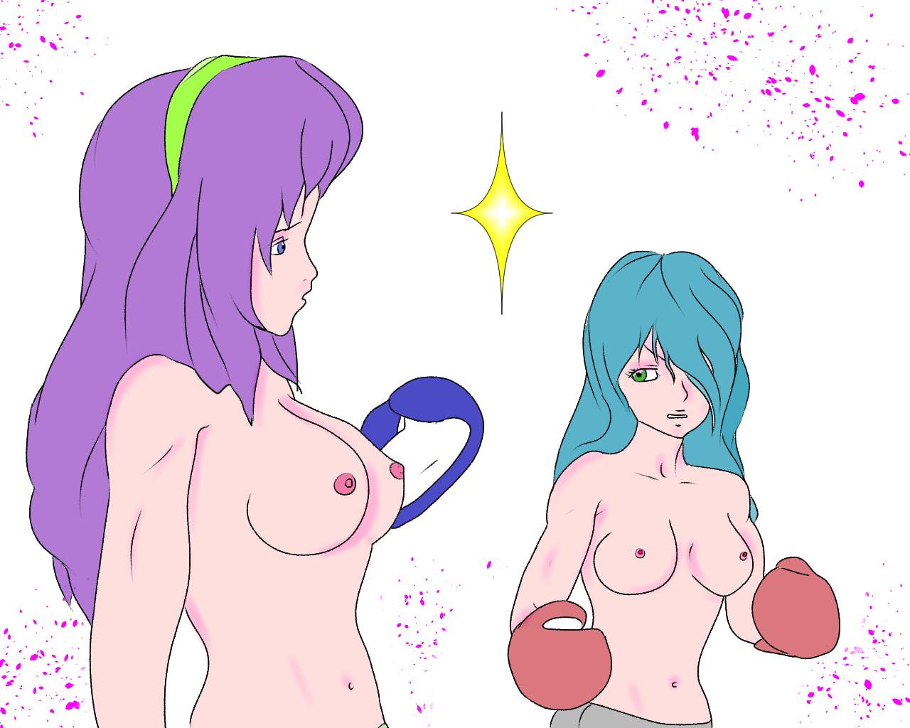 甘いボクシングの試合! トップレスファイト!