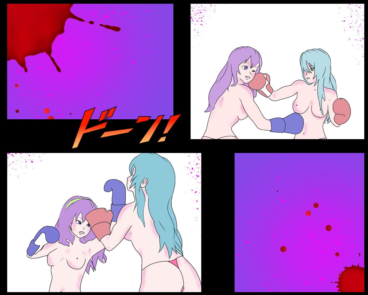 甘いボクシングの試合! トップレスファイト!