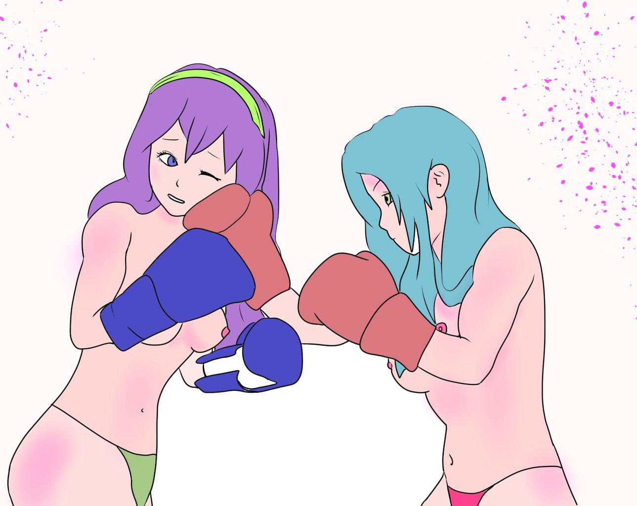 甘いボクシングの試合! トップレスファイト!