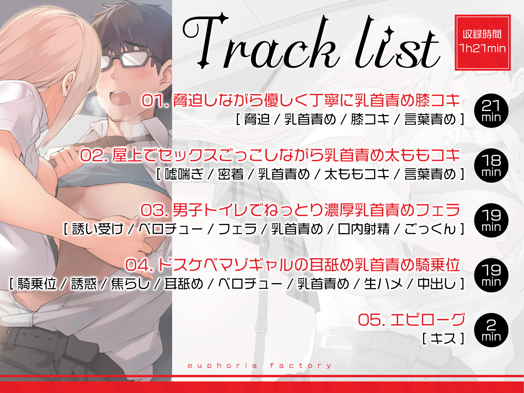 脅迫しながら優しく丁寧に乳首責めしてくる低音ボイスの不良ギャル