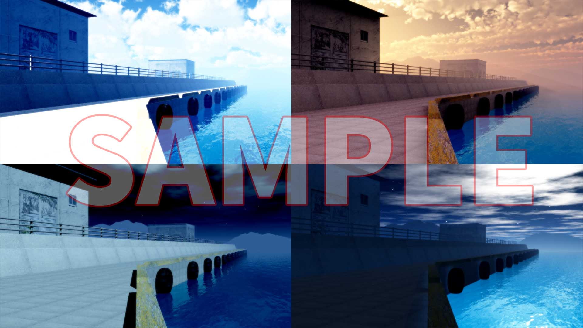 背景素材CG(2)「波止場」