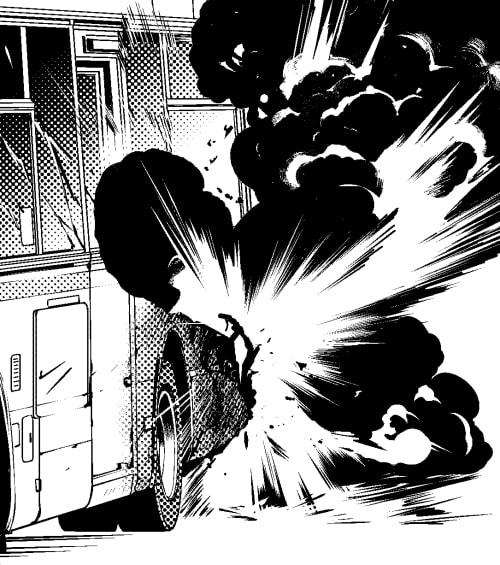 素材をどうぞ『バスガス爆発』