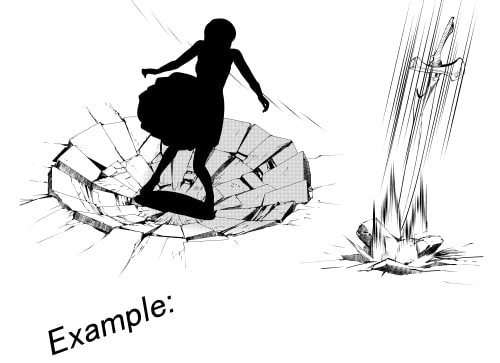 素材をどうぞ『戦闘の穴6種』