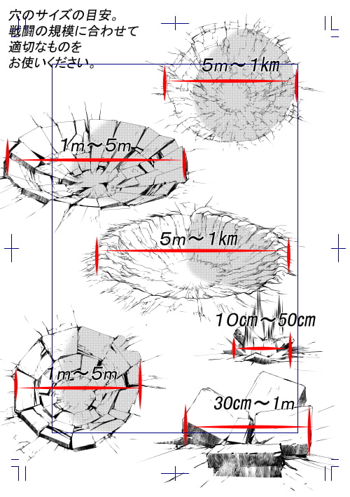 素材をどうぞ『戦闘の穴6種』
