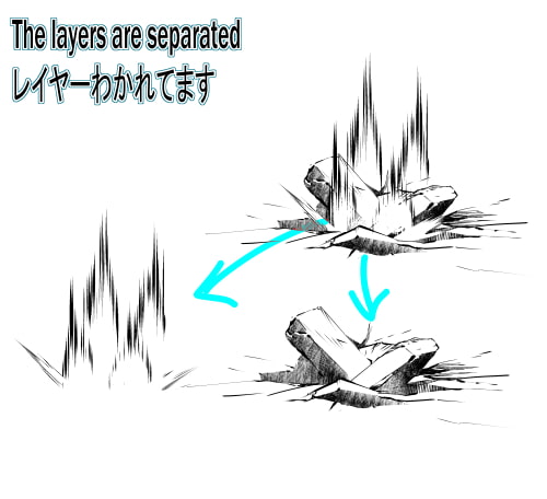 素材をどうぞ『戦闘の穴6種』