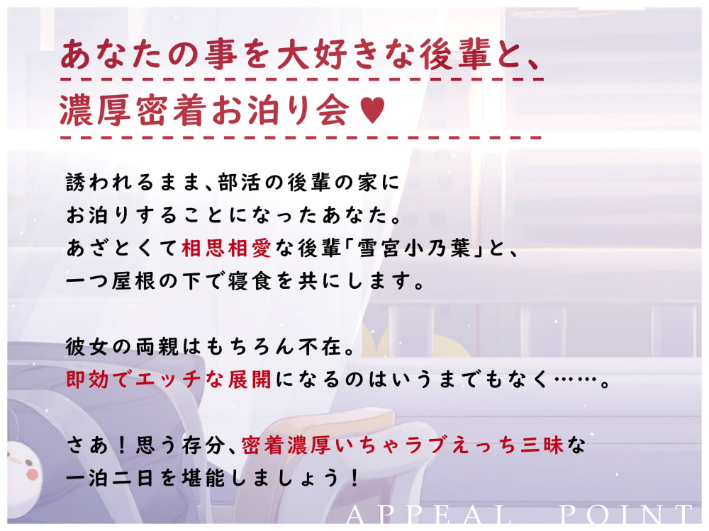寂しがりで少しあざとい後輩と、濃厚密着いちゃラブお泊り性活エクステンド