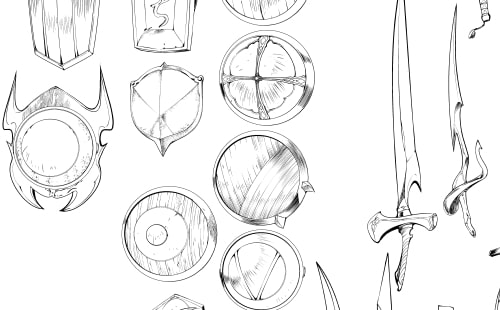 素材をどうぞ『剣と盾』