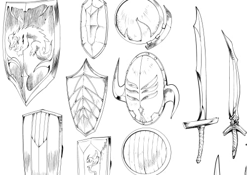 素材をどうぞ『剣と盾』