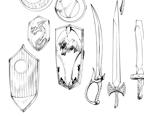 素材をどうぞ『剣と盾』