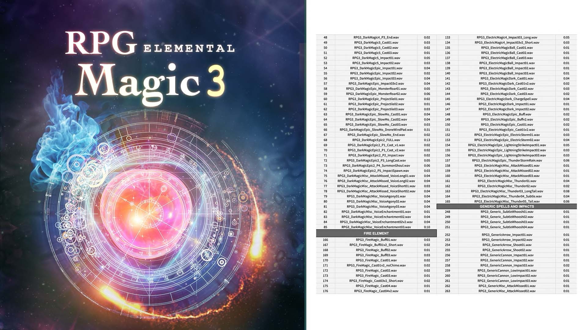 【効果音素材】RPG Magic Sound Effects Vol.3 -Elemental-