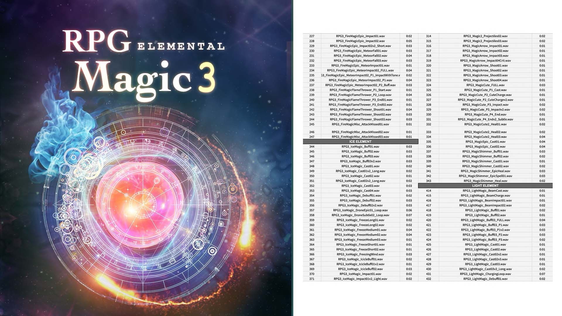 【効果音素材】RPG Magic Sound Effects Vol.3 -Elemental-