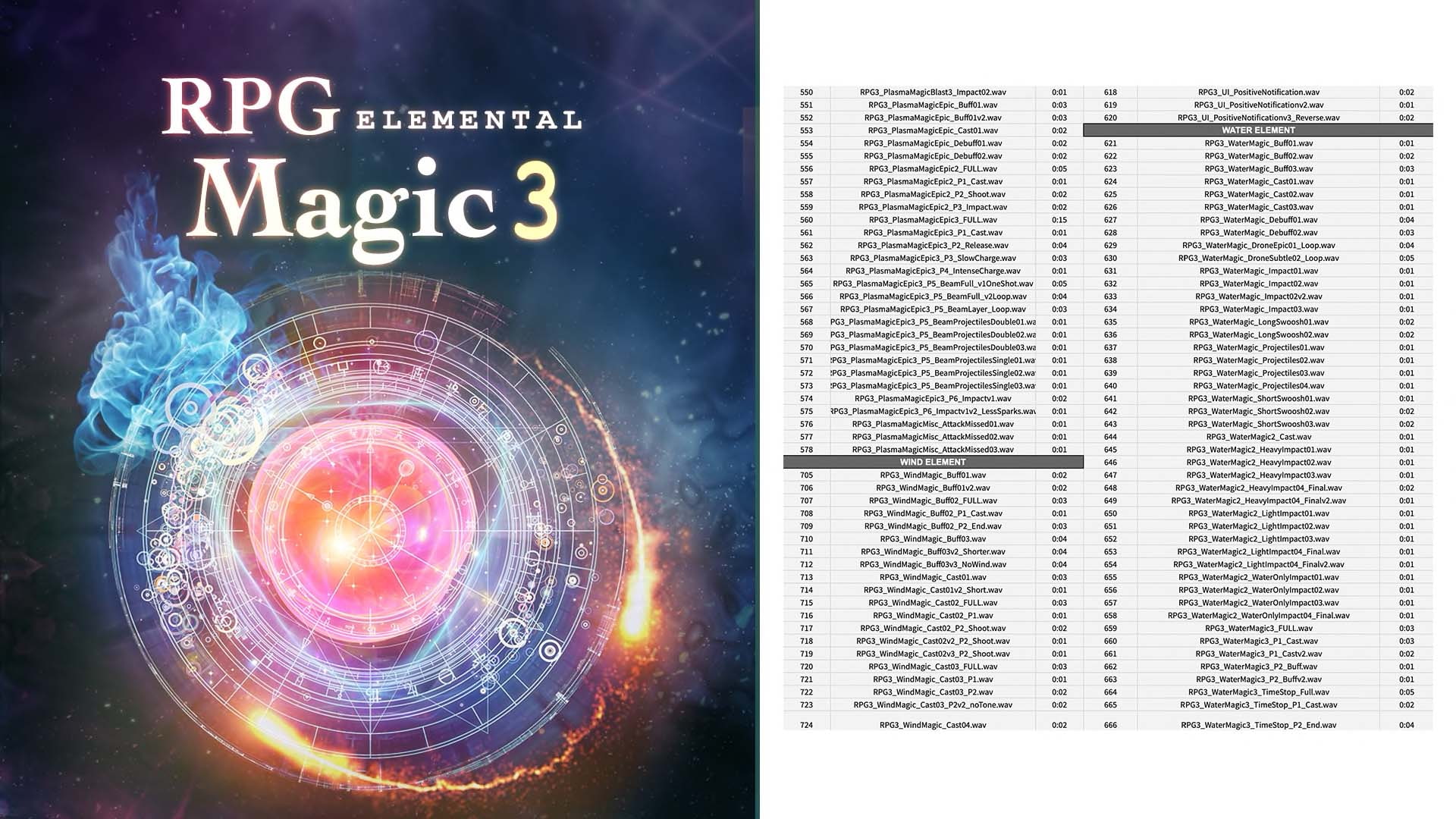 【効果音素材】RPG Magic Sound Effects Vol.3 -Elemental-