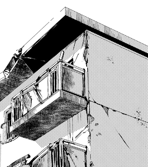 素材をどうぞ『破壊されたアパートメント』