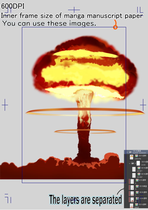 素材をどうぞ『核爆発カラー02』