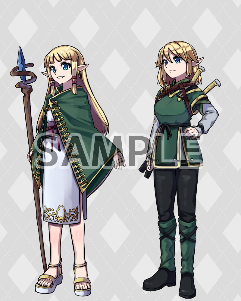 ファンタジーキャラクター 立ち絵素材 エルフ冒険者(女性)