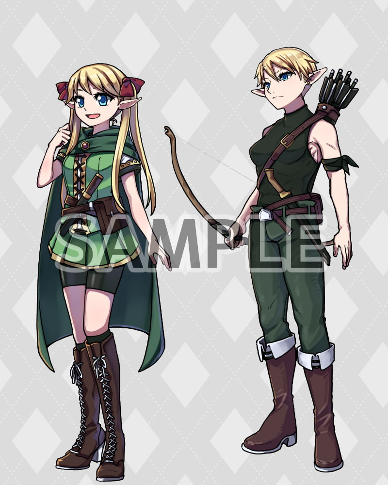ファンタジーキャラクター 立ち絵素材 エルフ冒険者(女性)
