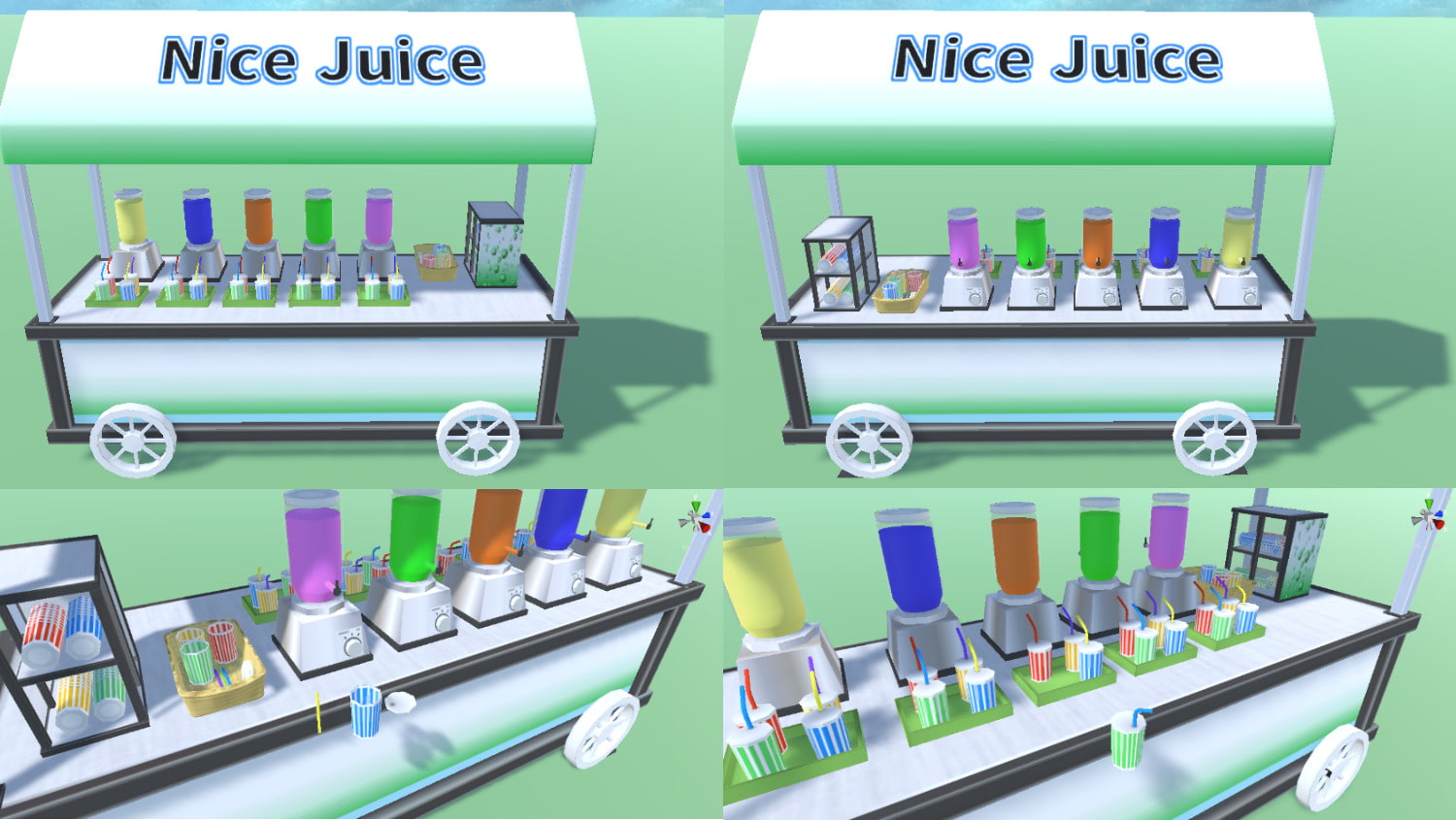 【3D素材】洋風屋台やさんセット