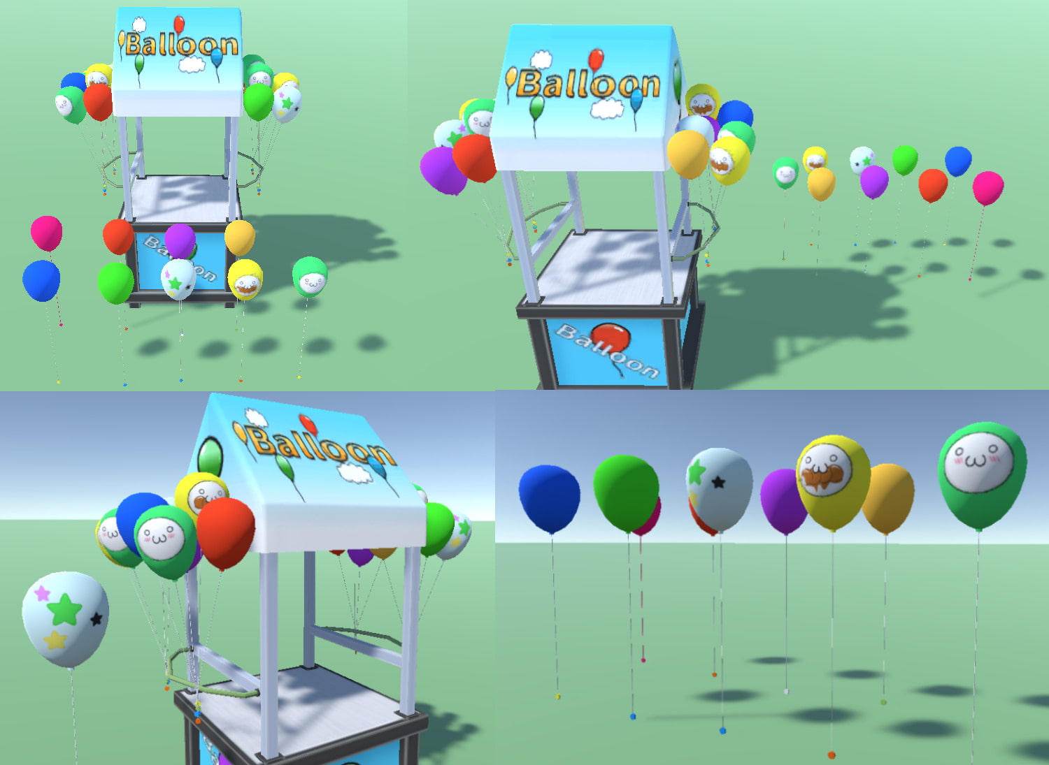 【3D素材】洋風屋台やさんセット