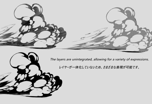 素材をどうぞ『モノクロの爆発10』