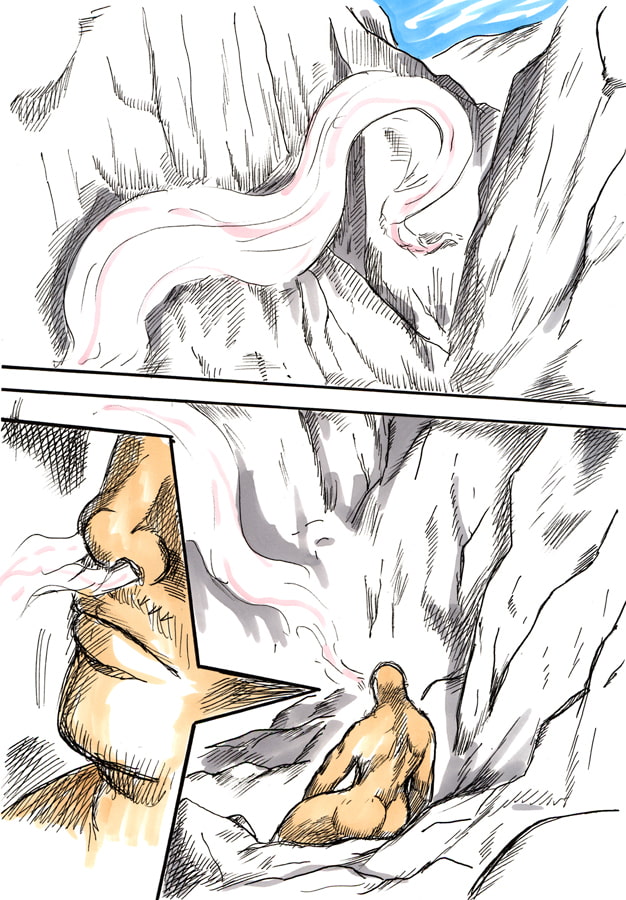 狭い空間、メスとオス対峙