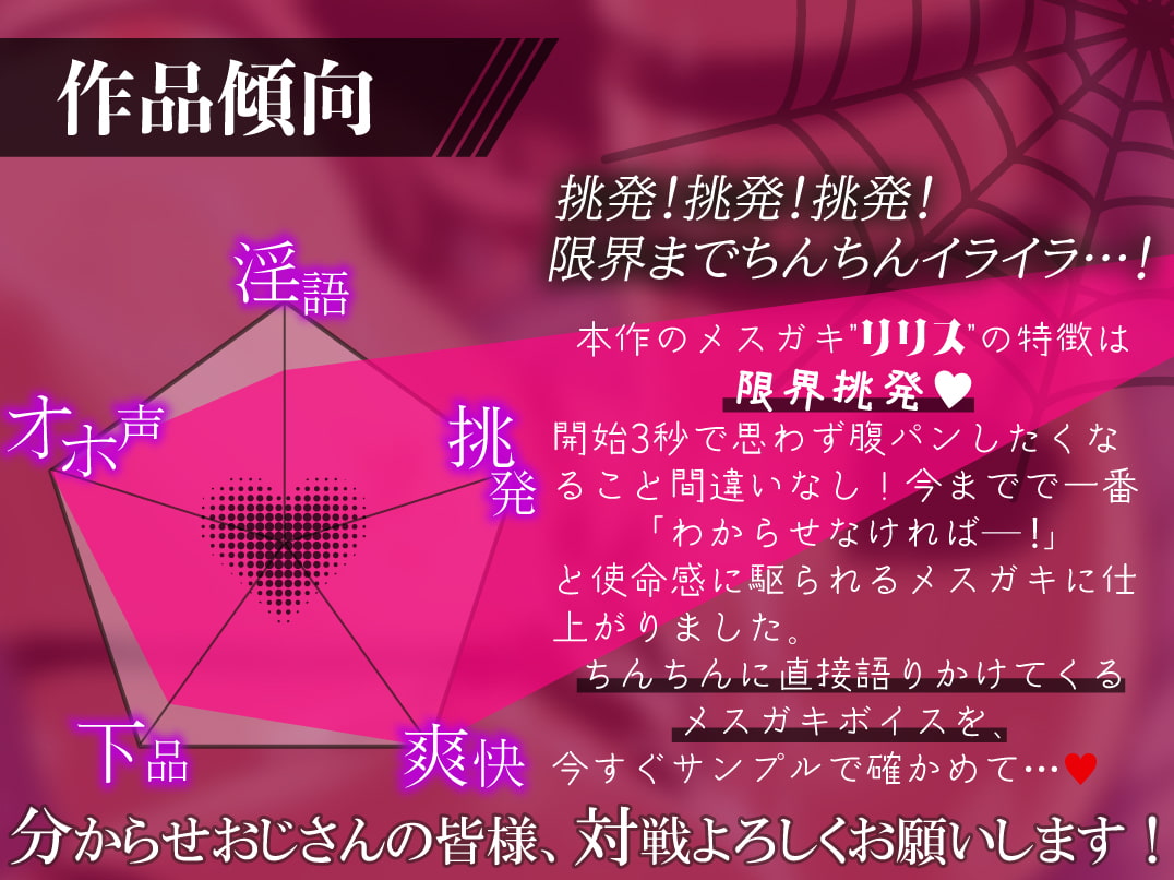 【前半無料】絶対屈服オホ声絶頂!最凶メスガキ淫魔お○んこ分からせ 【ドスケベ限界挑発】CV:兎月りりむ。