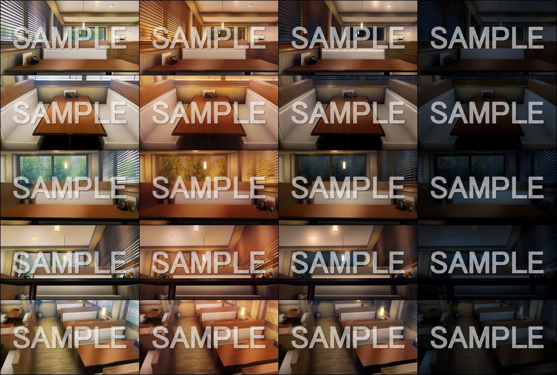 みにくる背景CG素材集『店舗&施設編』part02 ファミレス・パン屋・回転寿司