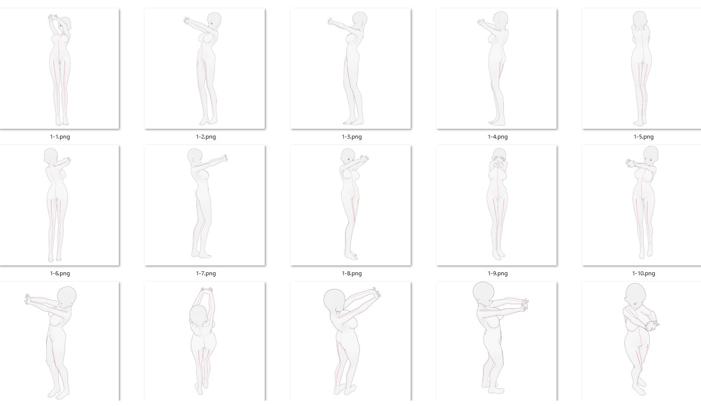 【トレス素材】女性立ち絵ポーズ集【商用可】