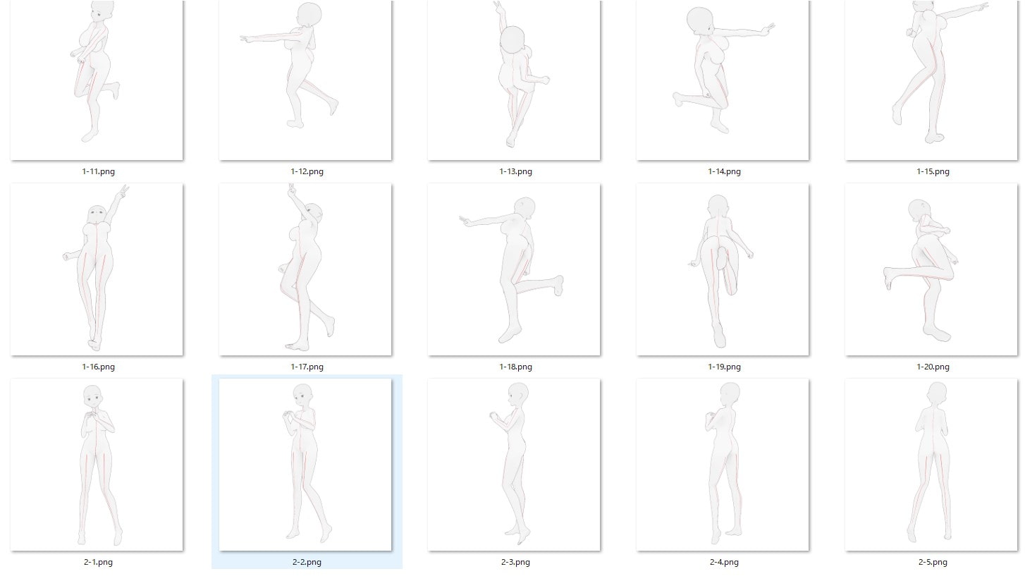 【トレス素材】女性立ち絵ポーズ集【商用可】