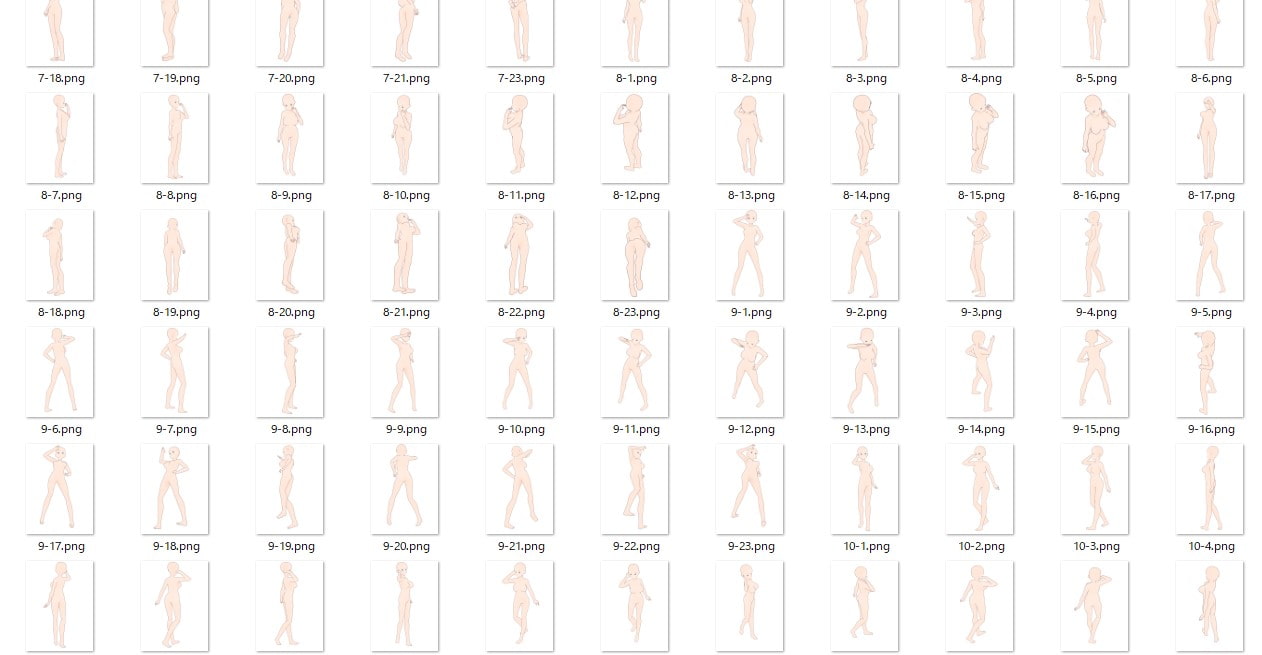 【トレス素材】女性立ち絵ポーズ集【商用可】