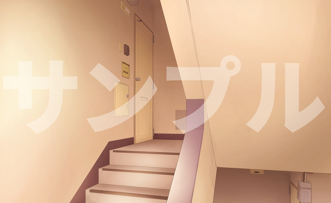 【背景素材集】4階建ての昭和レトロな外観の古いタイプの団地。ベッドルーム付き